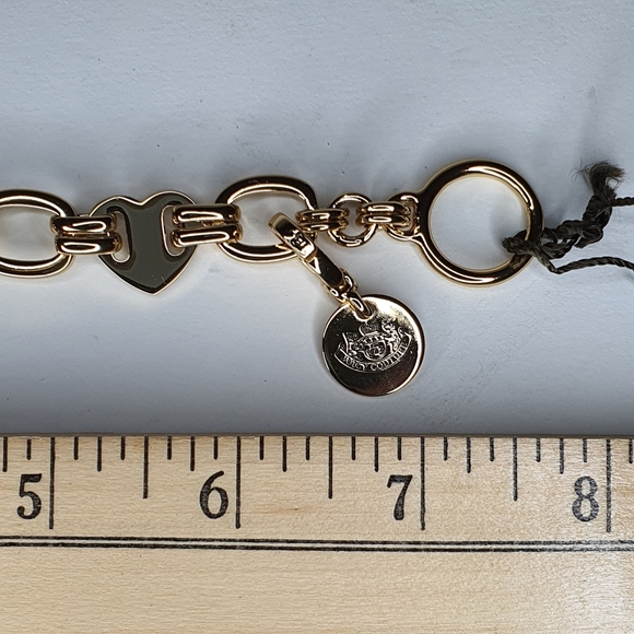 Juicy Couture Heart Link Charm Bracelet (Gold Tone) - Picture 3 of 7